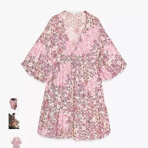 Zara Floral Pink Mini Dress